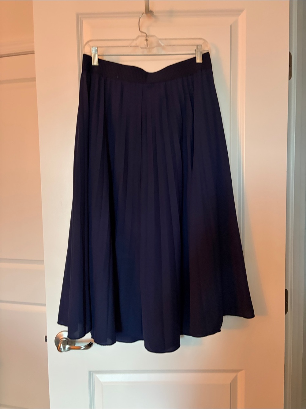 Navy Pleated Midi Skirt - Classic Women’s Skirt